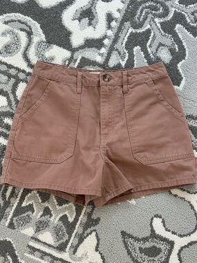 Womens Utility Shorts - neutral clay mushroom brown tan MEDIUM carpenter style